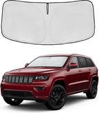 for Jeep Grand Cherokee 2014-2024 2025 2026 Windshield Sun Shade - Front Window Shade Custom Fit Grand Cherokee Accessories Sun Visor Foldable Shade Blocks UV Rays