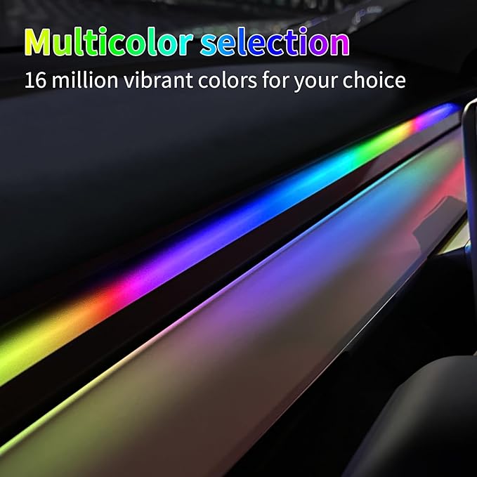 2025-2021 Tesla Model 3/Y Interior Neon Lights for Dashboard, RGBIC Color Changing LED Strip Lights with App & Remote Control,Tesla Model 3/Y Accessories(Not Fit for M3 Highland & My Juniper)