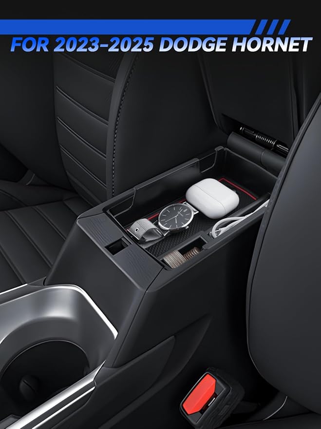 for Dodge Hornet Center Console Organizer Dodge Hornet 2023 2024 2025 GT/GT Plus R/T R/T Plus Accessories Armrest Tray Middle Storage Box Insert Container Durable ABS Plastic