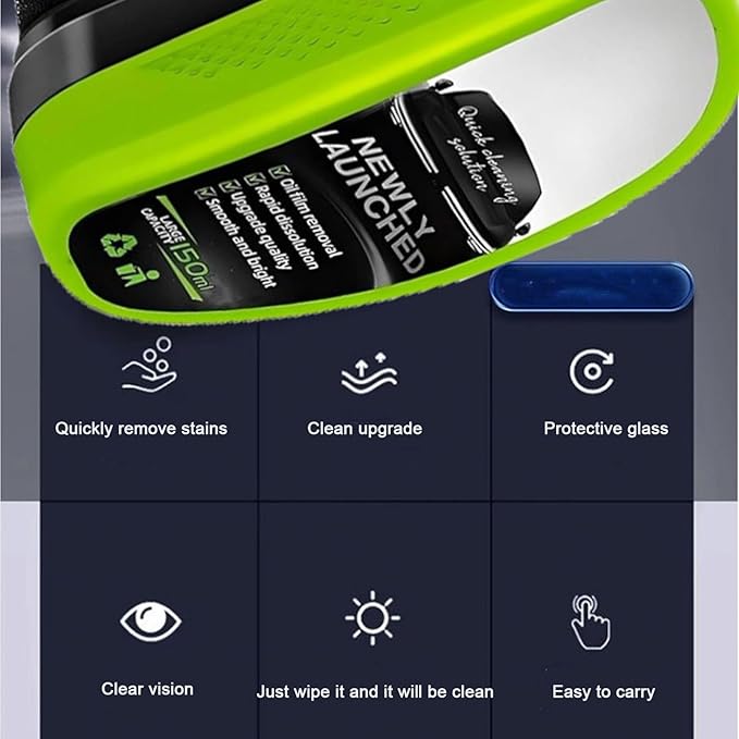 Car Windshield Cleaner, 120ml Reusable Automotive Oil Film Cleaning Brush - Preserve Clarity, Immediately See the Effects,Per