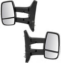 TRQ Driver & Passenger Side Mirror Set Power with Heat Compatible with 2015-2019 Ford Transit-150 Transit-250 Transit-350 Tra