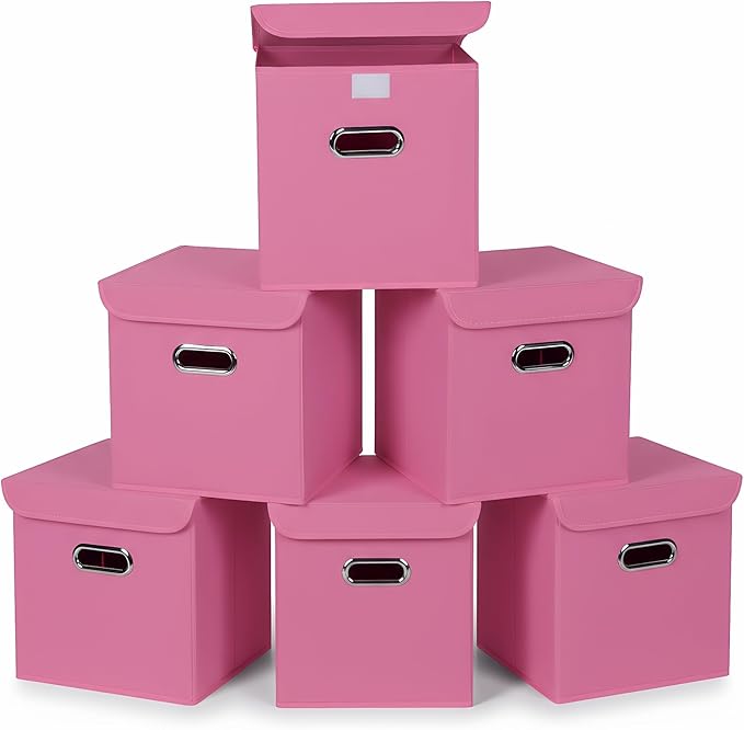 Closet Organizers Fabric Storage Bins With Lids Collapsible Cube Storage Organizer Basket With Handles,Storage Boxes for Clot