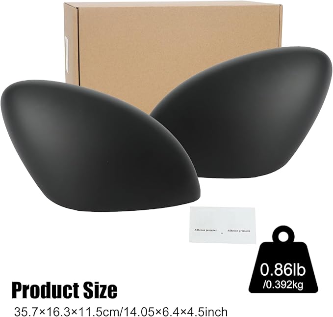 ROCCS Compatible with 2021-2023 Mustang Mach-E Side Mirror Cover Caps Auto Car Mirror Cover Rearview Mirror Guard Covers Replacement Door Side Exterior Decoration Trims Accessories(Matte Black)