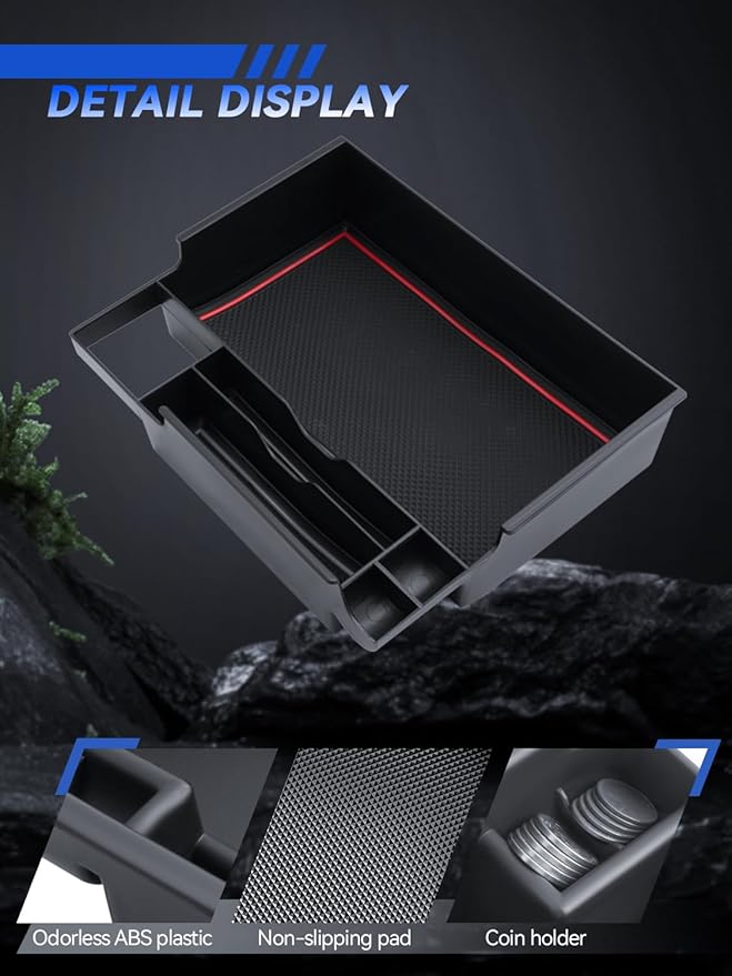 for Ford Explorer Center Console Organizer Ford Explorer 2024 2020-2023 Accessories Armrest Tray Middle Storage Box Insert Container Durable ABS Plastic