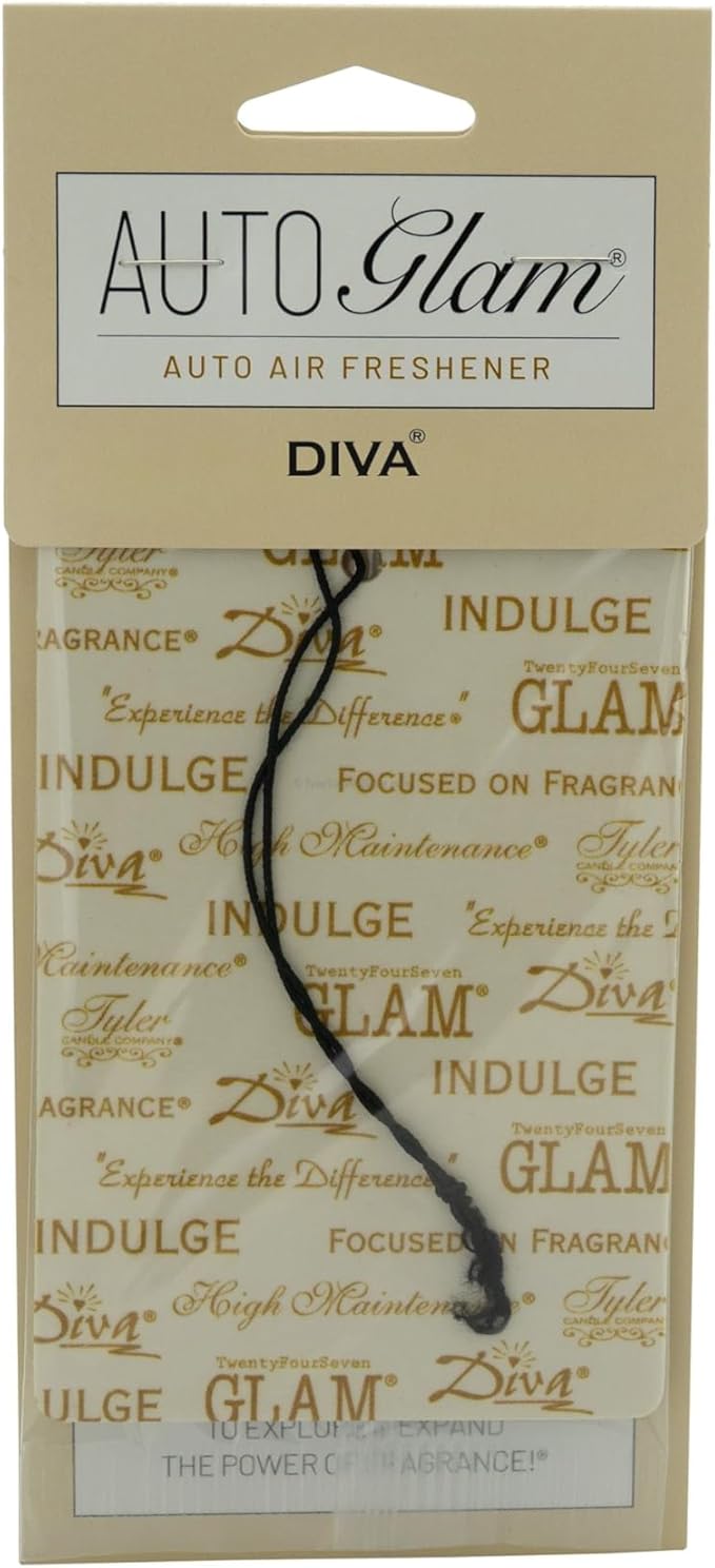 Tyler Candle Company Diva AutoGlam Auto Air Fresheners – Set of 6 – Long-Lasting Luxury Car Air Freshener – Warm Fruity Flora