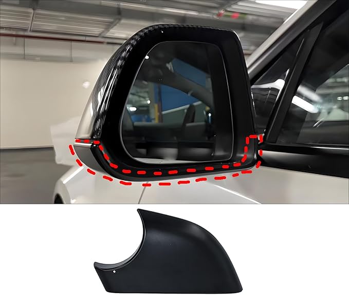 fit For Tesla Model Y Front Wing Mirror Cover Holder Lower Tray 2018-2024， Side Mirror Bottom Cover Replacement for Tesla Model Y Wing Repair (left side black)