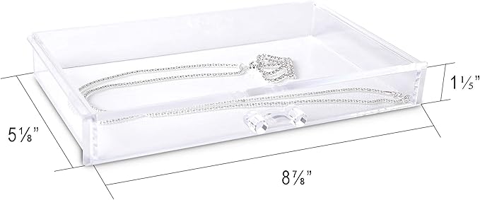 Frebeauty Extra Large Acrylic Jewelry Box for Women 5 Layers Clear Jewelry Organizer Velvet Earring Box with 5 Drawers Rings 
