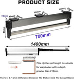 Pull Out Clothes Rail,Adjustable 30-80cm,Steel Extendable Trouser Hanger Rack,Space Saving Closet Organizer,Load 25kg(700mm/2