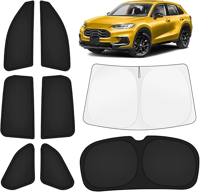 KUST Car Window Shades for Honda HR-V 2023-2025 2026 Windshield Sun Shade Side Window Cover UV Block Privacy Protection HRV Accessories for Camping Blackout Rear Back Full Set 8PCS