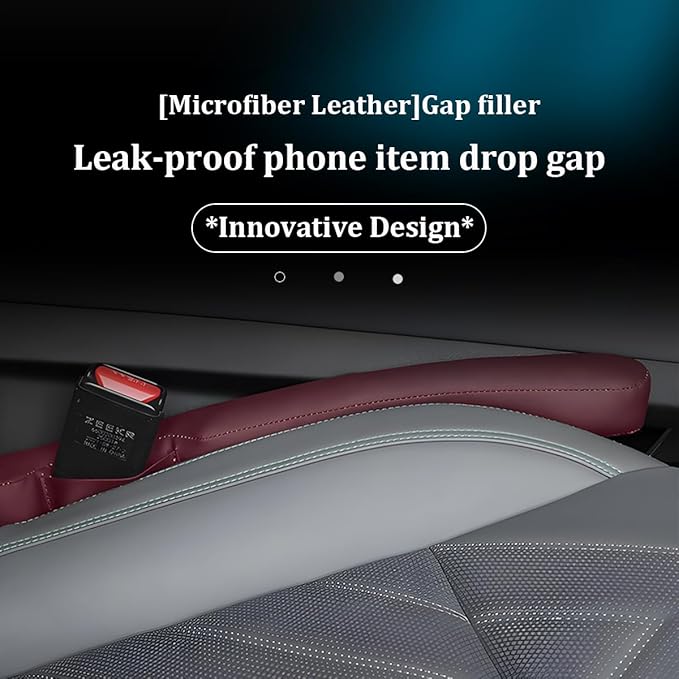 Car Seat Gap Filler, 2PCS Between Vehicle Seats Console Organizer Stop Things from Dropping, Automotive Interior Chair Gap Coverage Fill, Universal for SUV Automobile Truck (Wine Red)