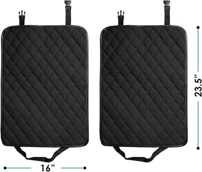 FH Group Faux Leather Auto Seat Back Kick Protectors –2 Pack Diamond Stitched Back Seat Protector for Driver and Passenger Se