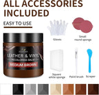 Leather Recoloring Balm and Scratch Repair Kit, Medium Brown Leather Restorer for Couches, Furniture, Car Seats, Leather Pain