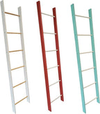Decorative Blanket Ladder 4ft 5ft 6ft 7ft 8ft Rustic Farmhouse Wooden Quilt Ladder Rack avalible in Red, Blue and White