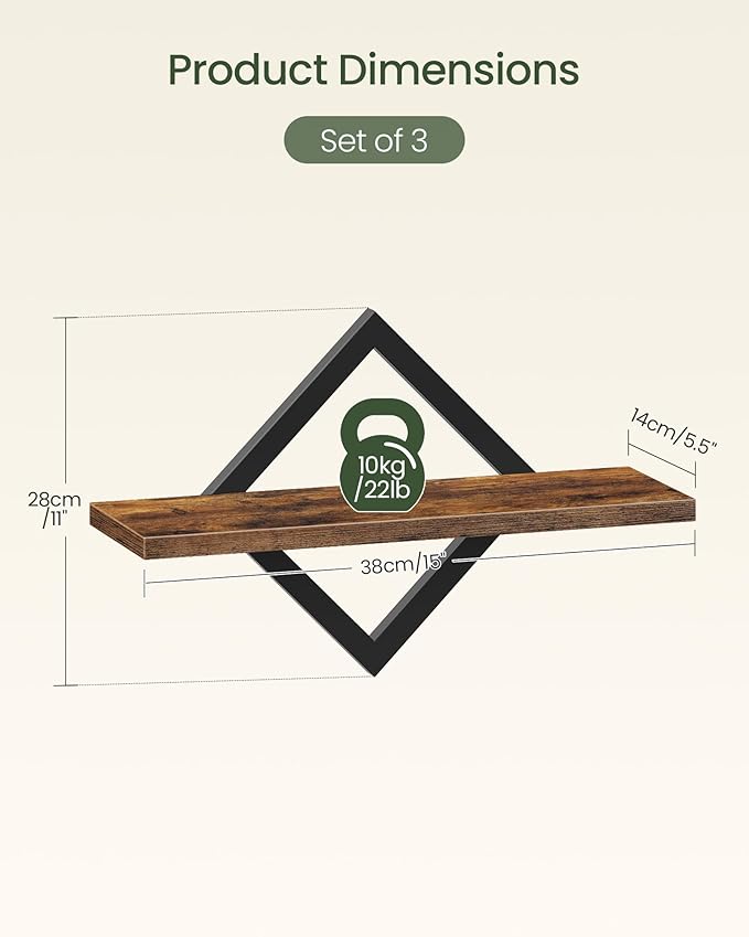 12 inch Deep Floating Shelves and Floating Shelves for Wall Bundle, Wall Mounted Shelves for Living Room, Bedroom, Study, Bat