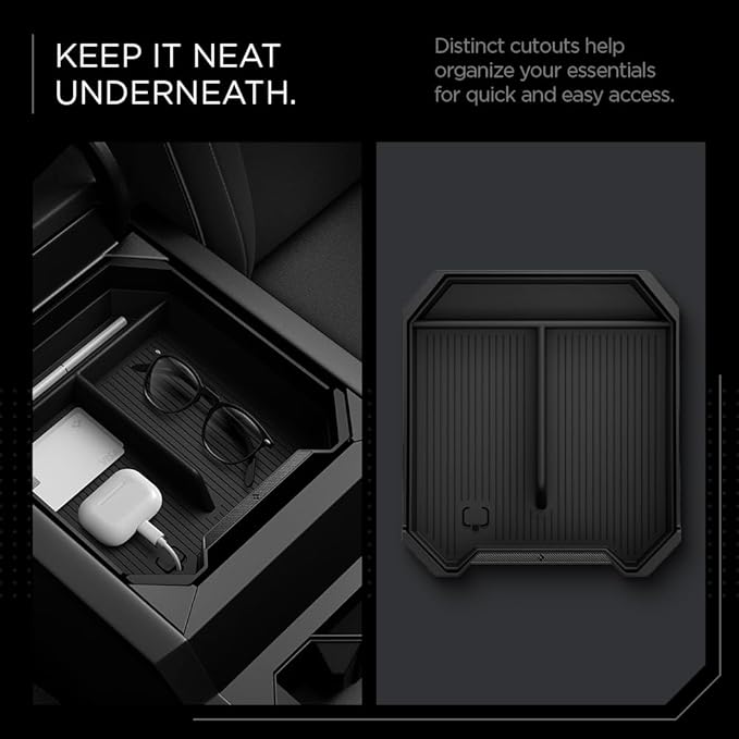 Spigen Center Console Organizer Tray Designed for Tesla Cybertruck Accessories 2026/2025/2024/2023 (Top) (Carbon Edition)
