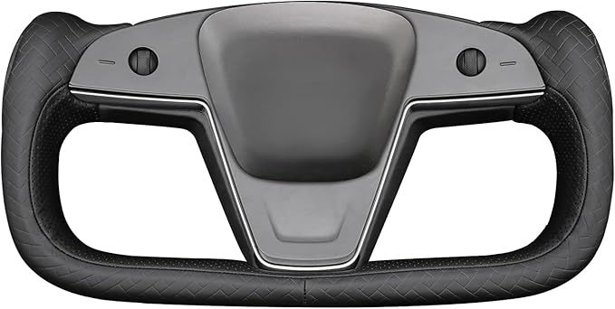 MEWANT Hand Stitched Tesla Model S Yoke Steering Wheel Cover Wrap for Tesla Model S 2021-2023 / Model X 2021-2023 Tesla Yoke Steering Wheel Accessories(3D Style)