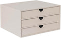 UnionBasic Document Organizer, 3-Drawer File Cabinet Document Storage Box, Office Desktop Filing Organizer, Beige