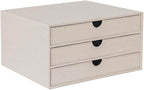 UnionBasic Document Organizer, 3-Drawer File Cabinet Document Storage Box, Office Desktop Filing Organizer, Beige