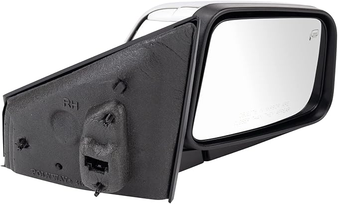 TRQ Driver & Passenger Side Power Heated Mirror Set Chrome Cover Smooth Black Fits 2007 Lincoln MKX FO1320475 FO1321475