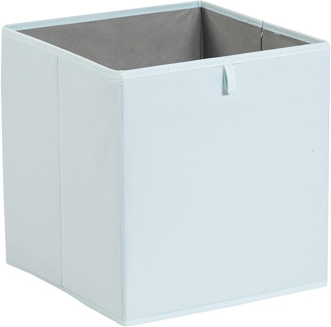Amazon Basics Collapsible Cube Organizer Bins, Closet Storage Baskets for Shelves with Secure Pull Handle, Foldable Space-Sav