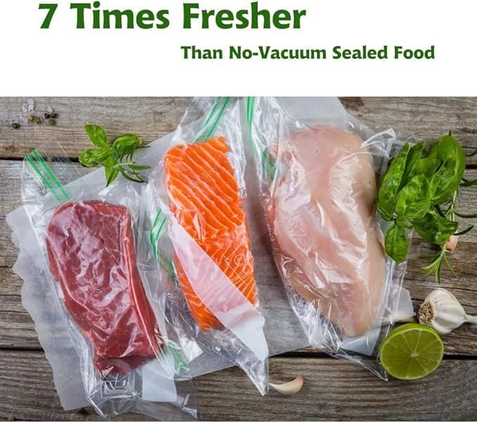 MegaWise 5 roll Vacuum Sealer Machine Bags, 6 inch wide and 19.6 Feet Long for Megawise & other brand vacuum Perfect for Meal