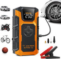 Tire Inflator Portable Air Compressor, 150 PSI Cordless Mini Air Pump for Car, Motorcycle, Bikes, Balls with Pressure Gauge&Auto Shutoff Function, 4500A Car Battery Jump Starter with LED Light