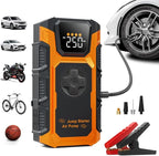 Tire Inflator Portable Air Compressor, 150 PSI Cordless Mini Air Pump for Car, Motorcycle, Bikes, Balls with Pressure Gauge&Auto Shutoff Function, 4500A Car Battery Jump Starter with LED Light