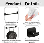 4 Pack Hat Hanger for Door, Wall Hat Storage Organizer Rack with 40 Clips for Baseball Cap, Black Hat Holder Wall-Mounted Cap