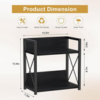 Giikin Countertop Organizer, 2 Tier Coffee Station Organizer for Desktop, Wood Counter Shelf Spice Rack for Kitchen (Black, M