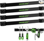 SWANLAKE GARDEN TOOLS 4-Piece 12" Magnetic Tool Holder Storage Organizer, Wall Mount Rack Garage Organization, Magnetic Strip