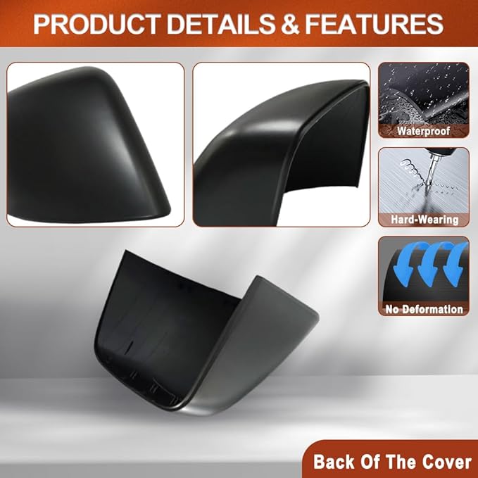Rearview Mirror Cover, Car Rearview Side Mirror Caps, Compatible with Ford Transit Connect 2014-2018, 1 pc (Right)