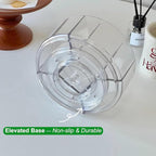 Taiuloo 360 Rotating Makeup Organizer, Lazy Susan Cosmetics Storage Turntable, Round Spinning Brush & Pen Holder, Clear Acryl