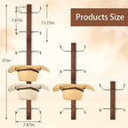 Cowboy Hat Rack, 6 Pieces Hat Rack for Cowboy Hats with Wooden Board, Metal Cowboy Hat Holder Wall Storage Hat Holder-Organiz