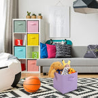 Stero Fabric Storage Bins 6 Pack Fun Colored Durable Storage Cubes with Handles Foldable Cube Baskets for Home, Kids Room, Cl