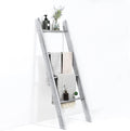 Tangkula 4-Tier Wooden Blanket Ladder, 4.5 ft Farmhouse Storage Rack, Wall Leaning Ladder Shelf Stand, Decorative Blanket She