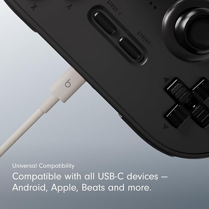 Beats USB-A to USB-C Woven Cable Fast Charging Durable and Tangle-Free Design Compatible Charger for Apple & Android Devices 