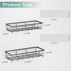 Shower Shelves for Inside Shower, 2 Pack Adhesive Bathroom Caddy Organizer Basket Rack for Storage and Organization, Wall Suc
