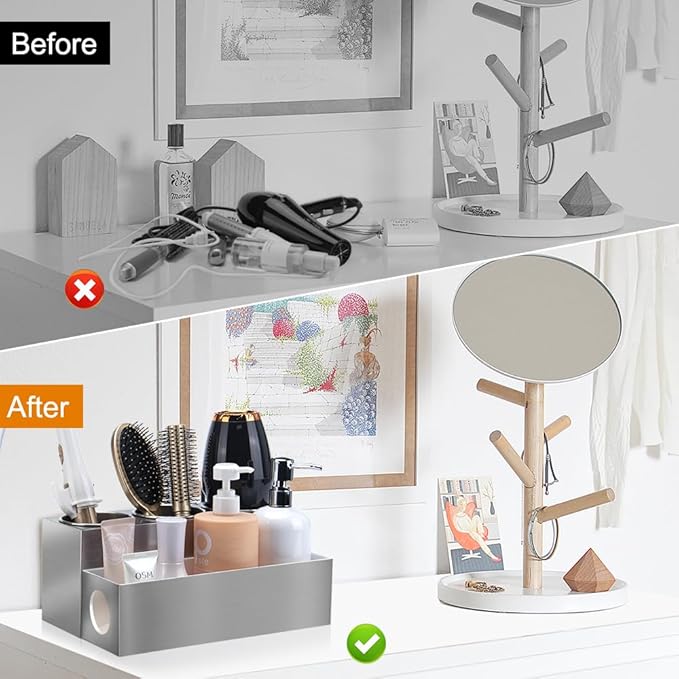 GFWARE Hair Tool Organizer - Bathroom Vanity Organizers and Storage, Hair Styling Accessories Hot Tools Organizer Hair Dryer,