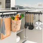 2 Pack Over The Cabinet Door Hook - for Doors up to 3/4''(2cm) Thickness, Back of Cabinet Door Rack Hanger Organizer for Coat