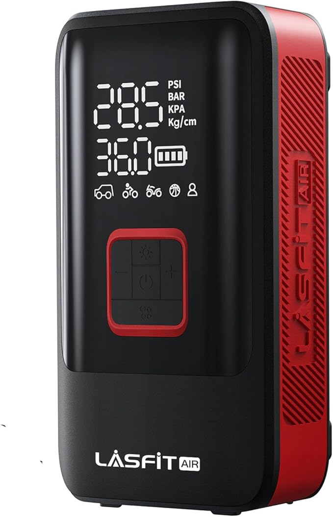 LAP-TK1 Tire Inflator Portable Air Compressor [Fit Pickup Truck & Large SUVs] 150PSI Tire Inflator 12000mAH Battery Operated Air Pump for Car Tires with Digital Pressure Gauge, Smart Auto Stop