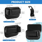 2 Pack Car Seat Gap Filler Organizer, Leather Seat Gap Bag with Cup Holder (3.14 inch) & 4 Hooks, Anti-Slip Flannel Lined Storage Box for Phone, Keys, Wallet, Fit Most Cars