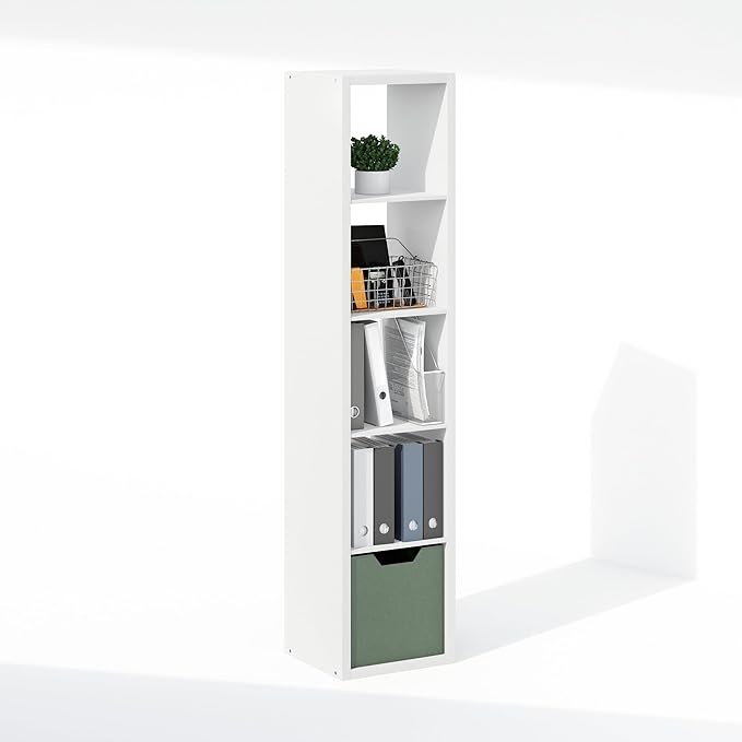 Furinno Cubic Closet Organizers and Storage, 5-Cube Closet Organizer, Open Shelf Closet Storage, Extra Thick Frame for Wardro