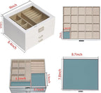 BOOVO Clear Lid Jewelry Box,3 Layers Jewelry Organizer Large Multi-Functional Jewelry Storage Box with 2 Drawers,Jewelry Disp