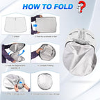 Windshield Sun Shade for 2022-2025 2026 Ford E-Transit Accessories Thicken 6-Layer Front Window Sunshade Cover Sun Visor Protector Foldable Block UV Rays Keep Vehicle Cool