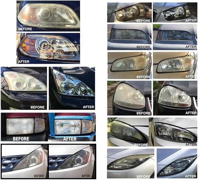 Gliptone Headlight Restoration Kit, No Sanding or Tools Required, Restores Yellowed and Cloudy Headlights, Improves Night Vis