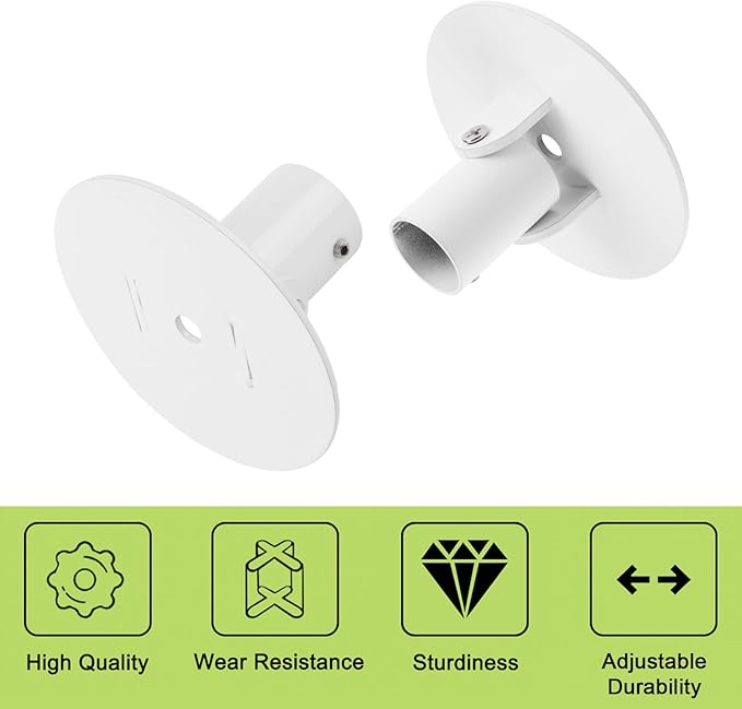 Adjustable Shower Curtain Rod Bracket, 2Pcs Different Sizes Titanium Steel Single Swivel Flange Heavy Duty Closet Rod Holder 