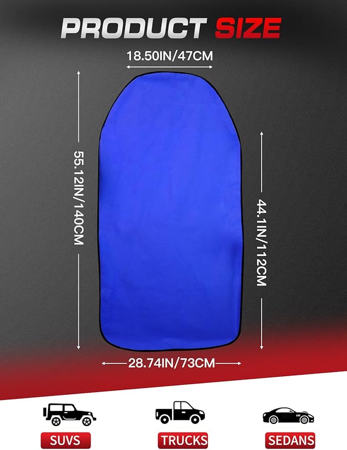 2-Pack 550g Waterproof Car Seat Cover Towel - Universal Anti-Slip Sweat Protection for Front Bucket Seats - Machine Washable 