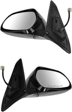 TRQ 2 Piece Driver and Passenger Side Mirror Assembly Set Electric Adjustment Heated Memory Black Compatible with 2003-2009 L