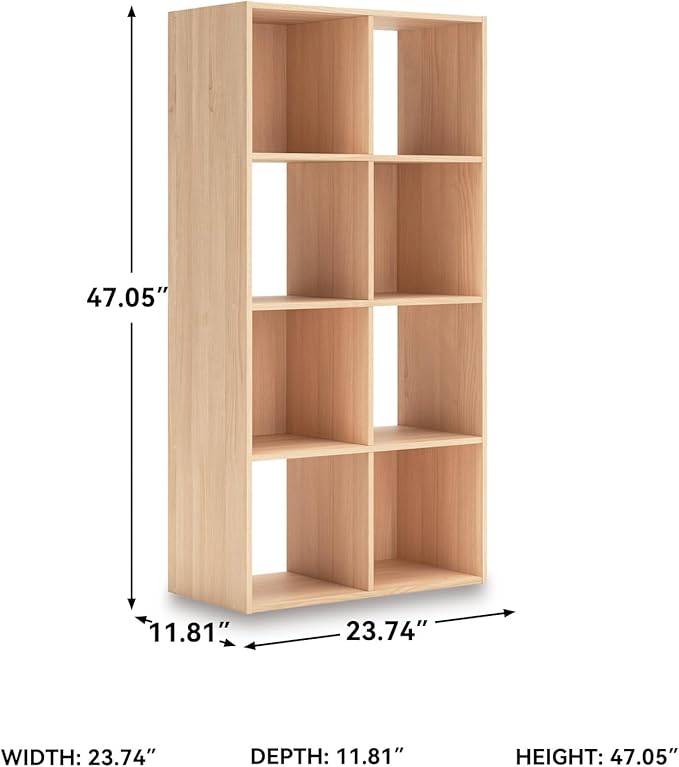 Signature Design by Ashley Piperton Contemporary 4-Tier Floor Standing 8 Cube Organizer, Wood, Works with 10.5" W x 10.5" D x