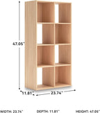 Signature Design by Ashley Piperton Contemporary 4-Tier Floor Standing 8 Cube Organizer, Wood, Works with 10.5" W x 10.5" D x